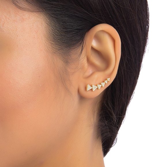 Adornia Jewelry - ADORNIA 14K Gold Crystal Arrow Ear Climbers *NWT